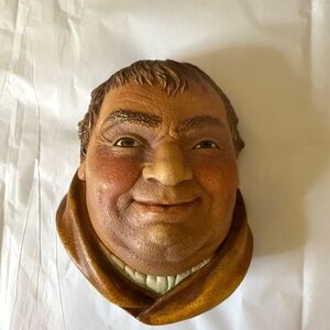 Vintage 1981 Legend Products England "Friar Tuck" Chalkware Wall Mask/Head